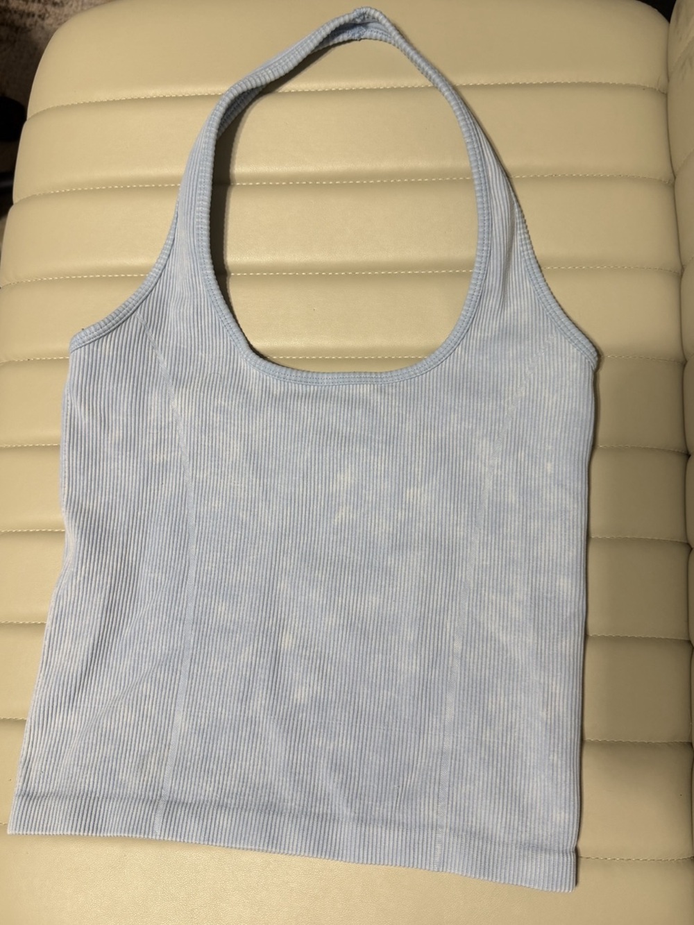 American Eagle Blue Ribbed Halter Top L/XL